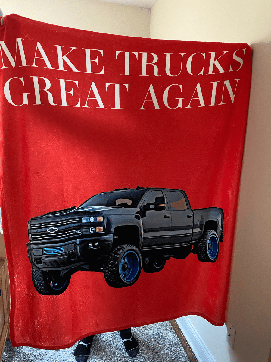 Make Trucks Great Again Custom Truck Fleece Blanket