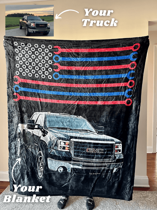 America Custom Truck Fleece Blanket