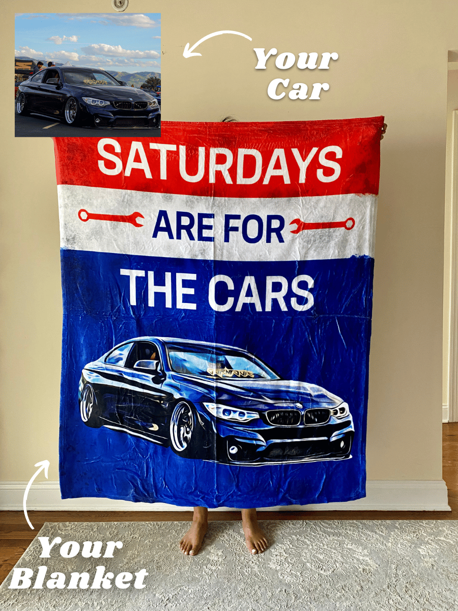 Saturdays Are For Cars Custom Car Fleece Blanket