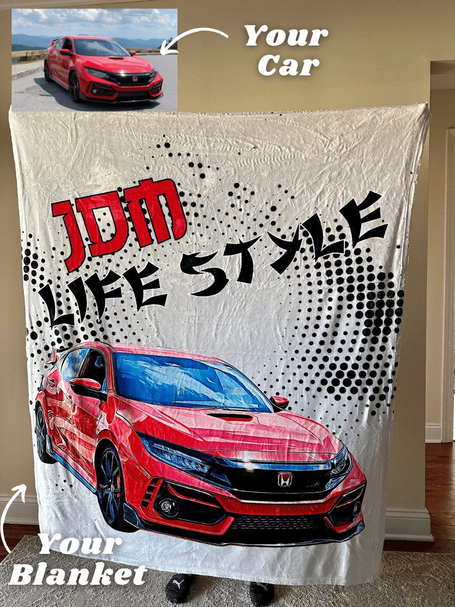 JDM Custom Car Fleece Blanket