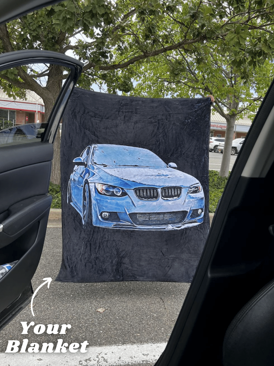 Full Color Custom Car Fleece Blanket