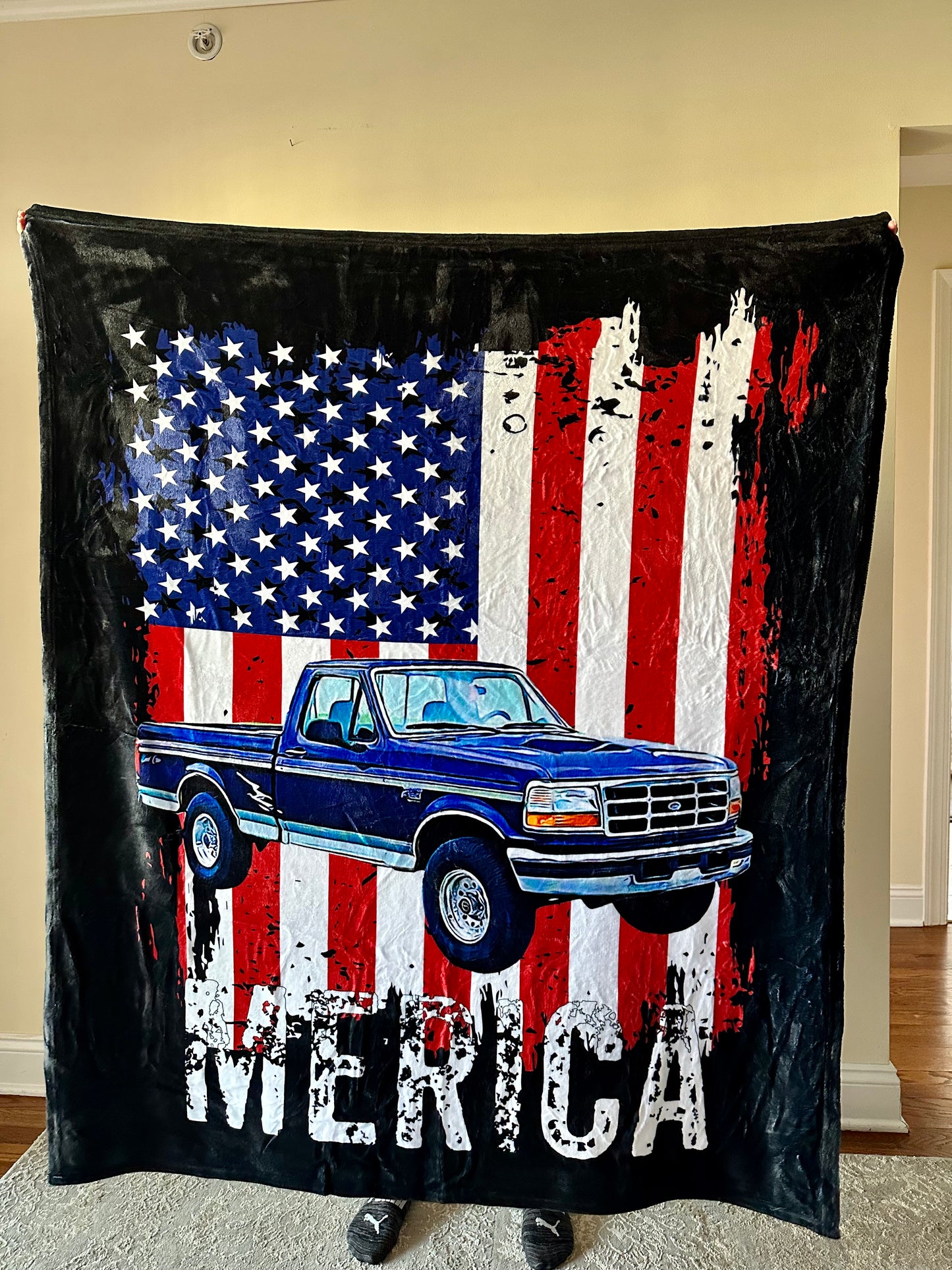 Merica Custom Car Fleece Blanket