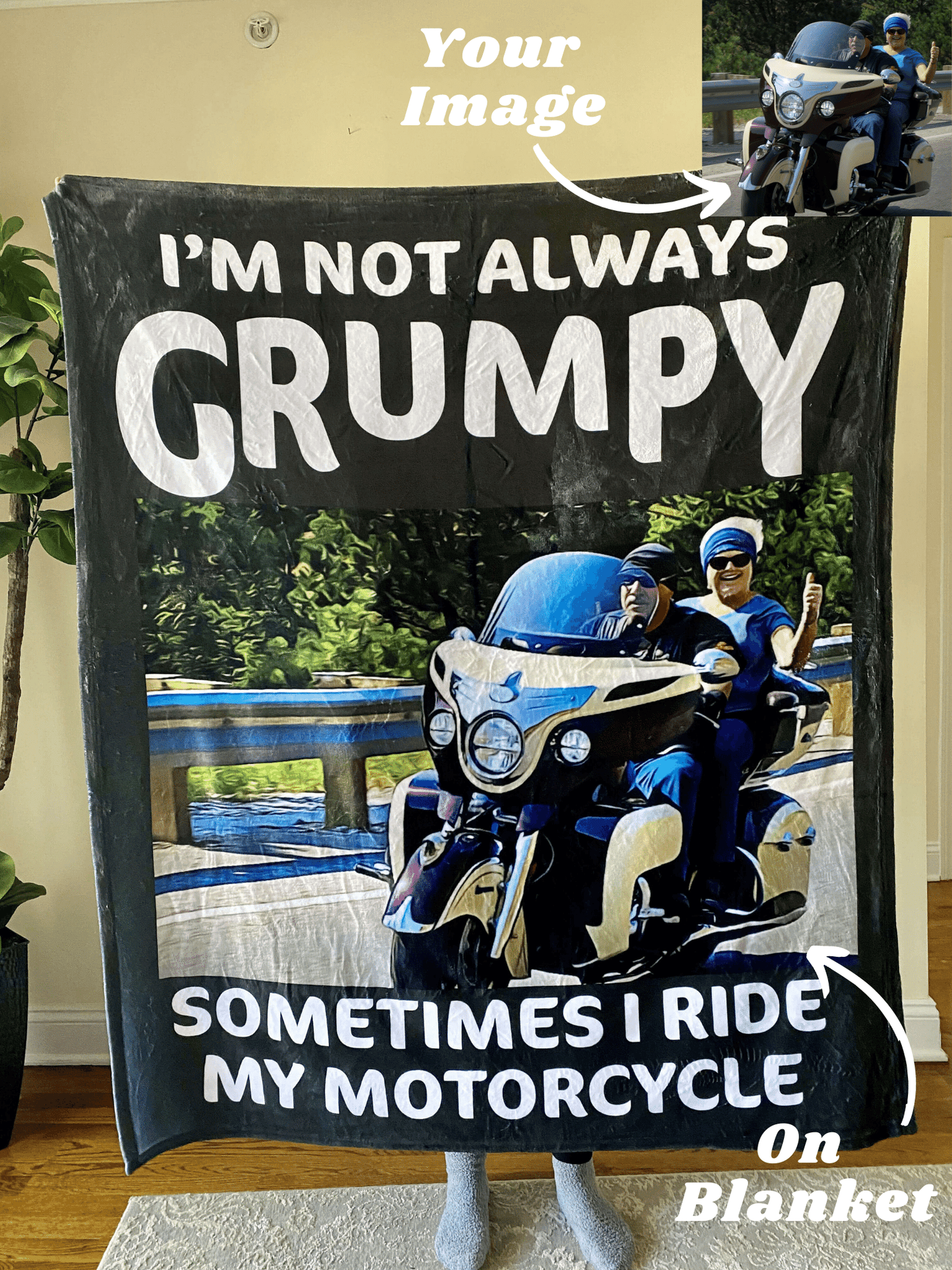 Custom Motorcycle Fleece Blanket