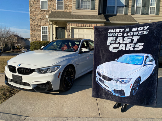 Custom Made Car Blanket with His Car