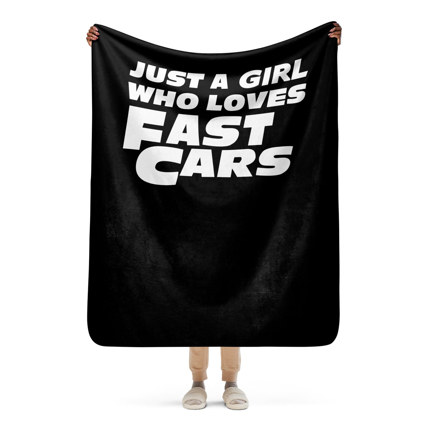 Just A Girl Who Loves Cars Custom Car Fleece Blanket