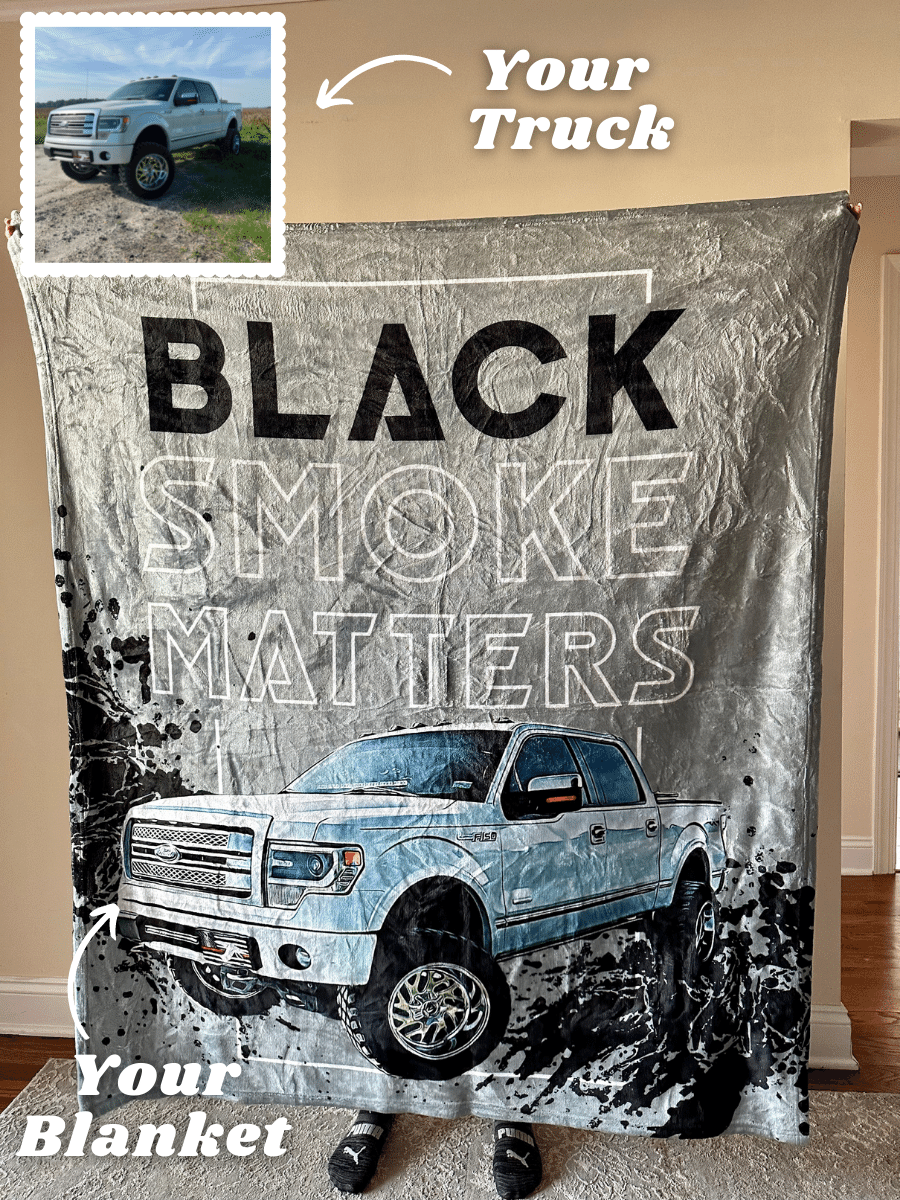 Black Smoke Matters Custom Truck Fleece Blanket