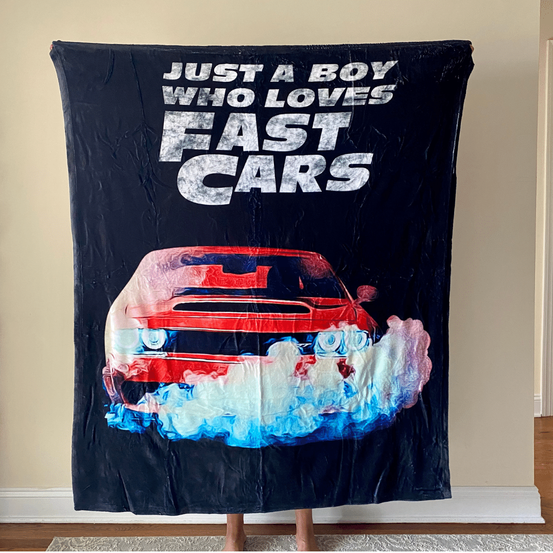 Just A Boy Who Loves Cars Custom Car Fleece Blanket