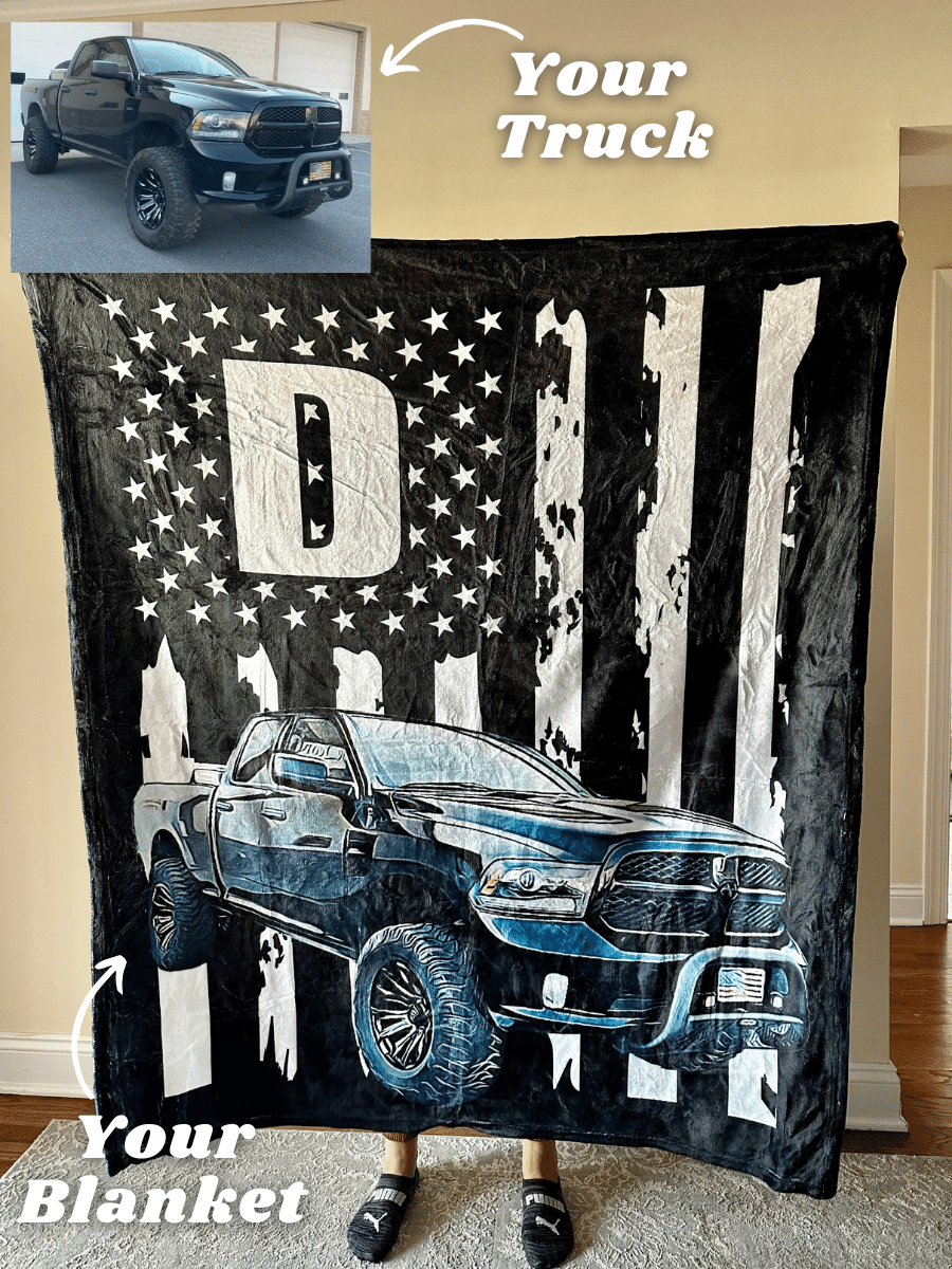 Diesel Flag Custom Truck Fleece Blanket