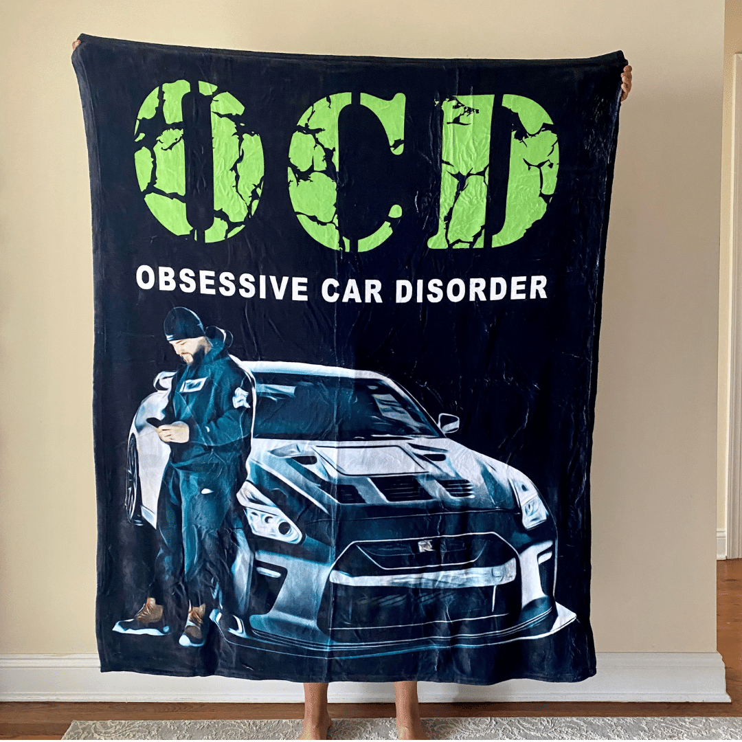 OCD Obsessive Car Disorder Custom Car Fleece Blanket