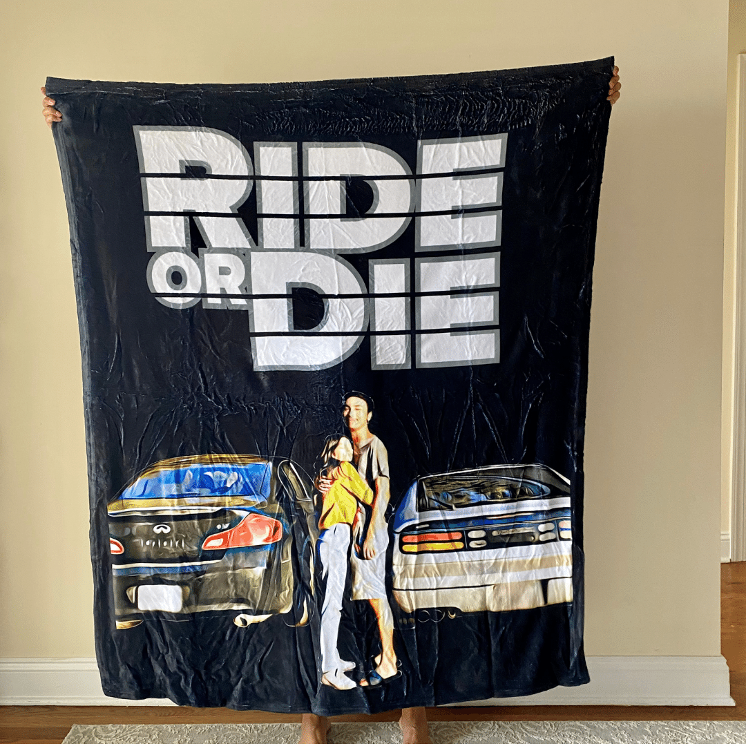 Ride or Die Custom Car Fleece Blanket