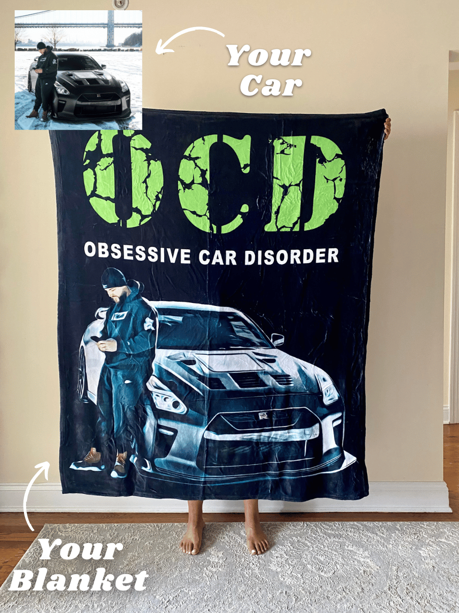 OCD Obsessive Car Disorder Custom Car Fleece Blanket