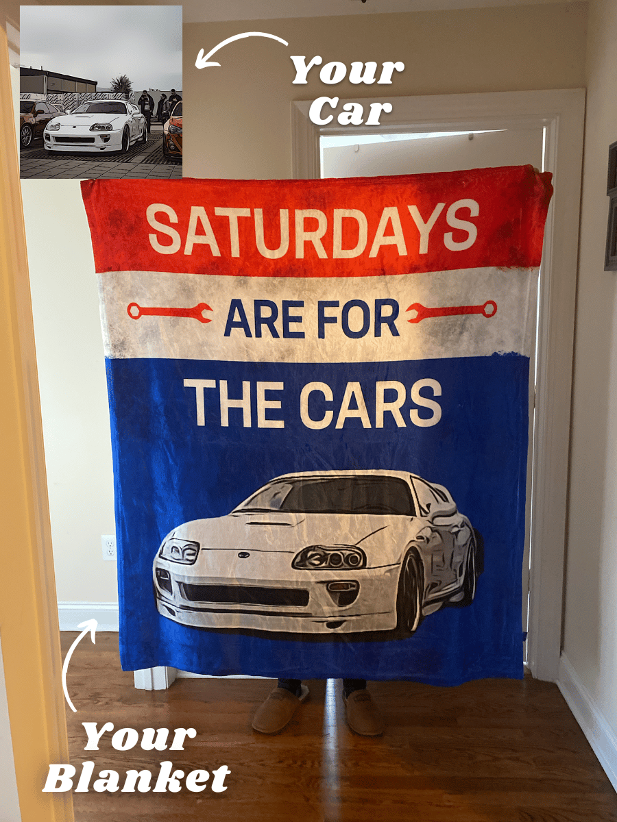Saturdays Are For Cars Custom Car Fleece Blanket