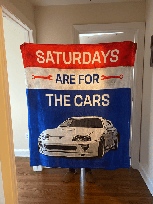 Saturdays Are For Cars Custom Car Fleece Blanket