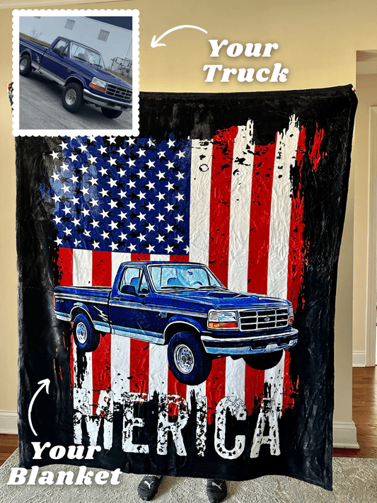 Merica Custom Car Fleece Blanket