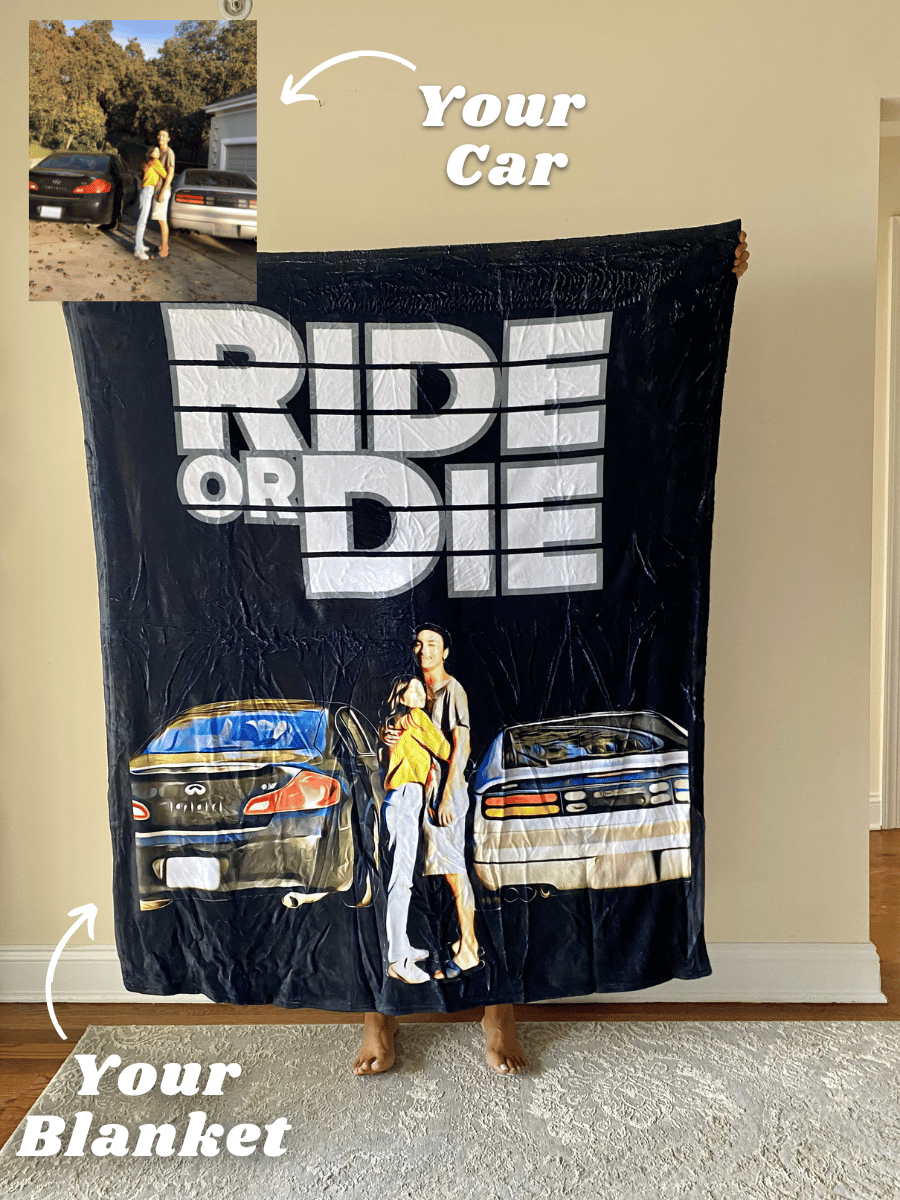 Ride or Die Custom Car Fleece Blanket