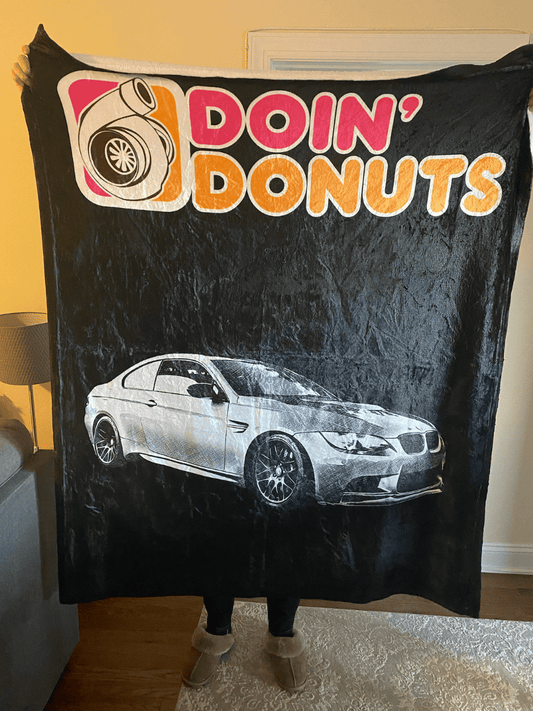 Doin Donuts Custom Car Fleece Blanket