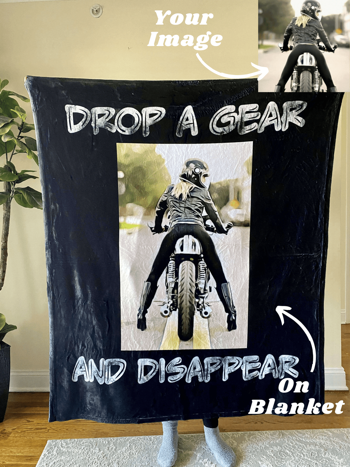 Custom Motorcycle Fleece Blanket