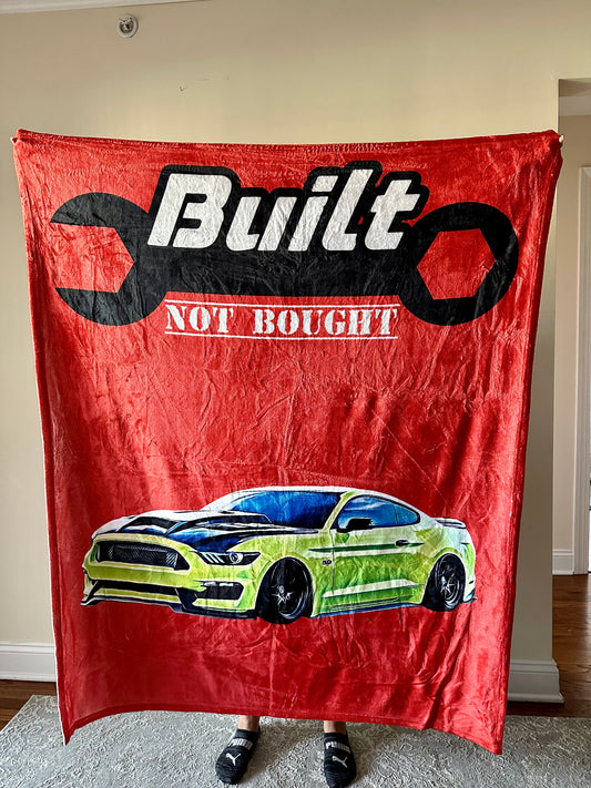Built Not Bought Custom Car Fleece Blanket