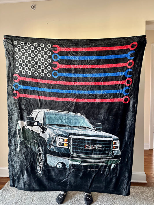 America Custom Truck Fleece Blanket