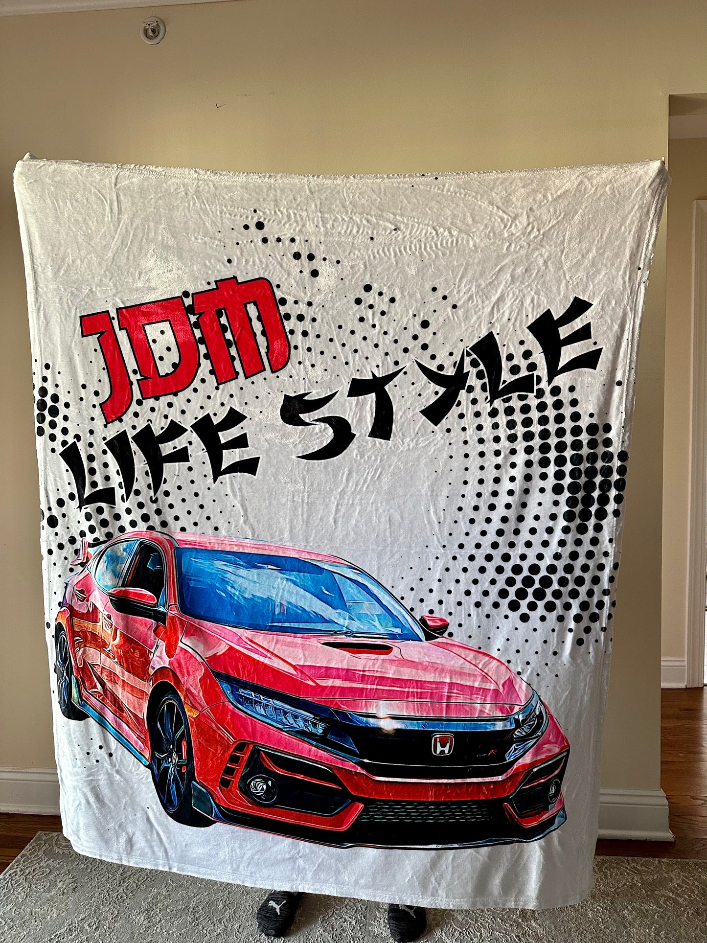 JDM Custom Car Fleece Blanket